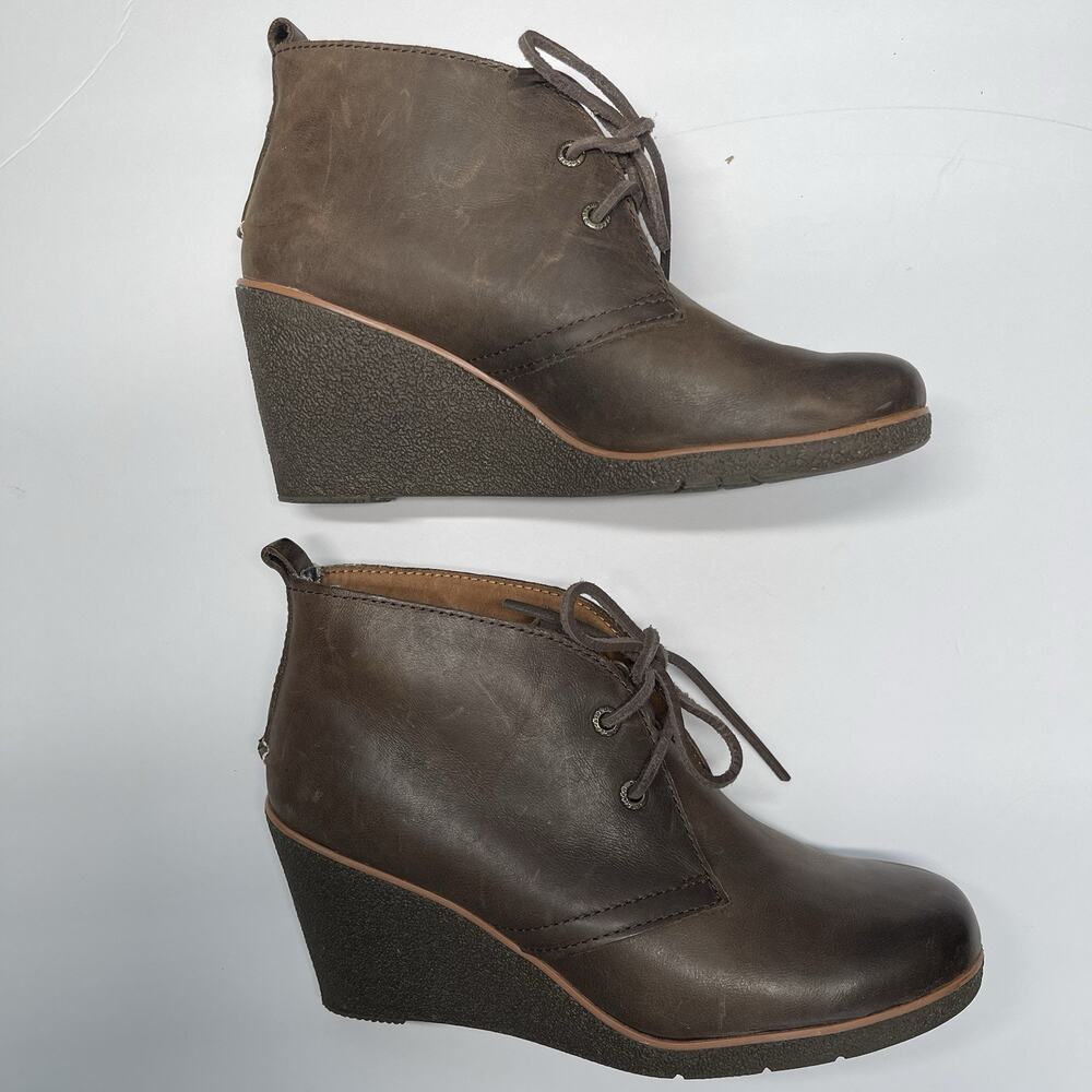 Sperry Women's 8.5M Harlow Burnished Brown Leather Wedge Heel‎ Ankle Bootie
